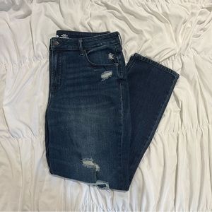 Old Navy High Rise Power Slim Straight Distressed Jeans with Secret Slim Pockets